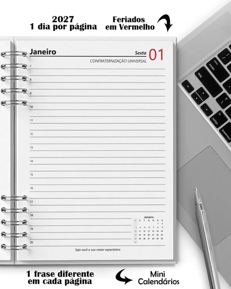 Super Combo 11 Agendas 2027 e Permanente Masculina com 5 Modelos de Capa 12