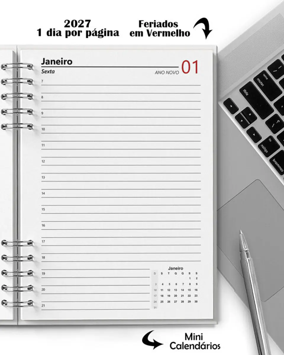 Super Combo 11 Agendas 2027 e Permanente Masculina com 5 Modelos de Capa 13