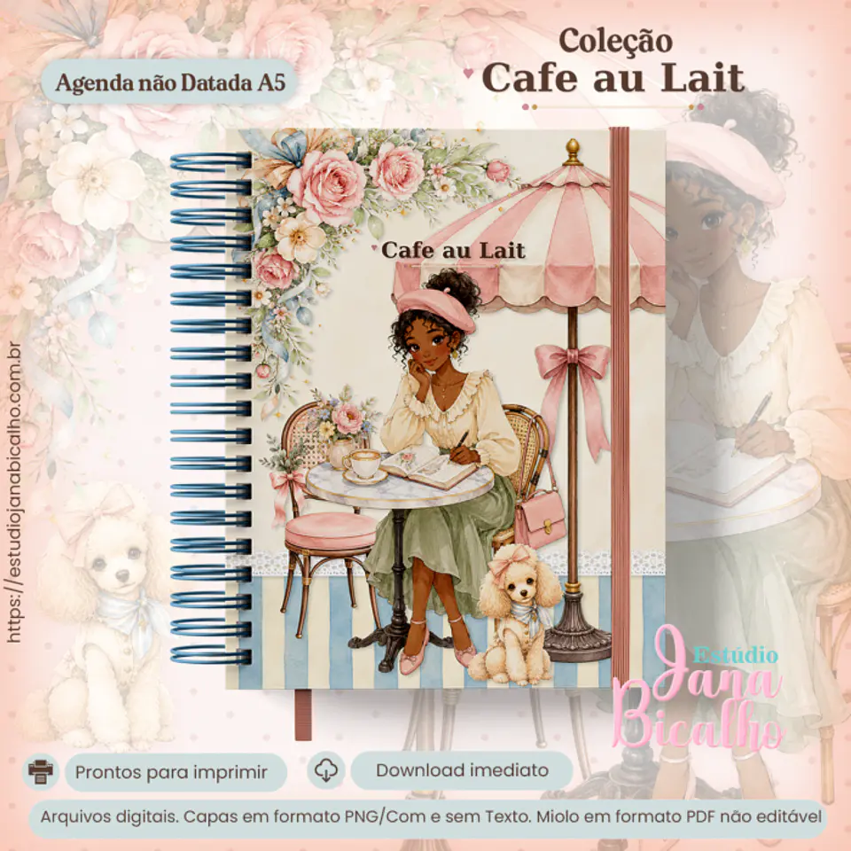 Agenda não Datada A5 Coleção Cafe au Lait 1