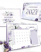 Kit Calendários de Mesa 2027 A5 A6 e Calendário Marca Página Coleção Violeta - Thumbnail 3