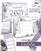 Kit Calendários de Mesa 2027 A5 A6 e Calendário Marca Página Coleção Violeta - Thumbnail 5