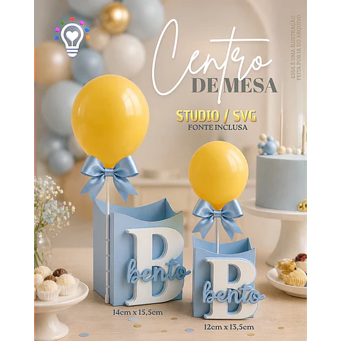 ABC - Centro de Mesa com Porta Balão
