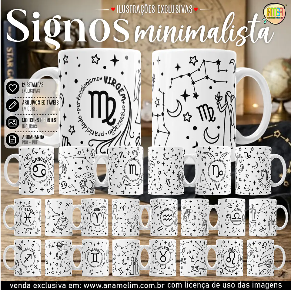 Signo Minimalista – Artes para Canecas 1