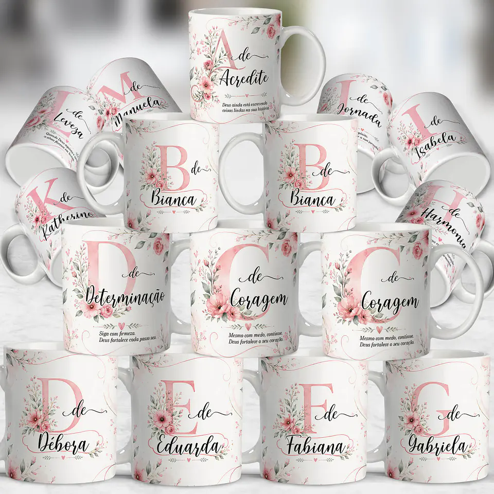 Alfabeto Florescer - Artes Canecas 1