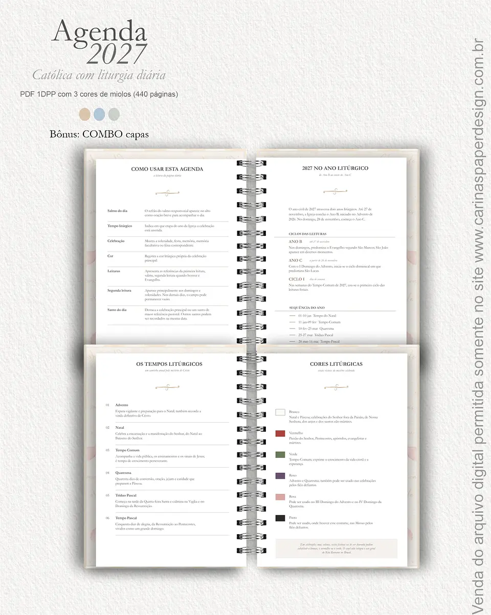 Agenda Liturgia Diária 2027 1DPP + COMBO capas 9