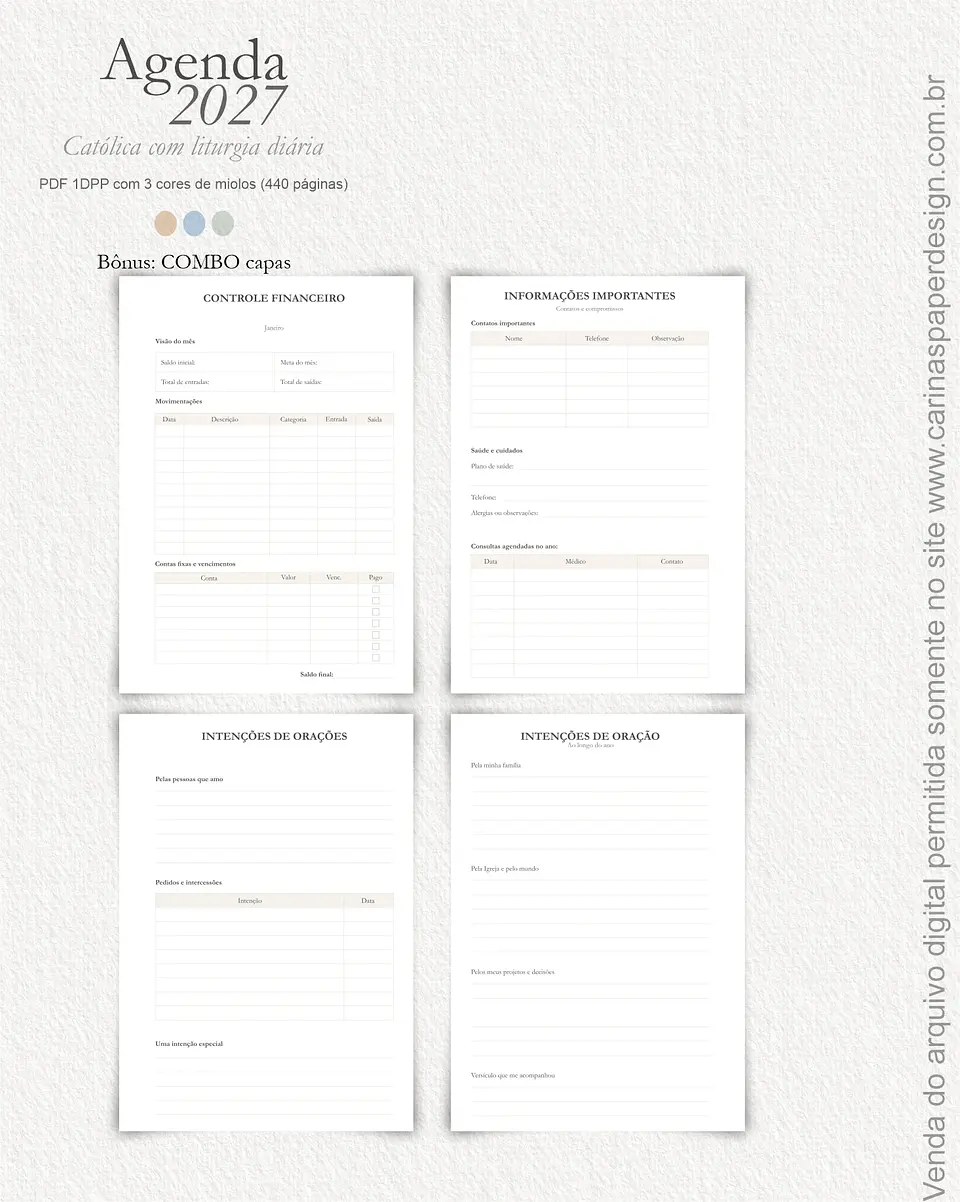 Agenda Liturgia Diária 2027 1DPP + COMBO capas 12