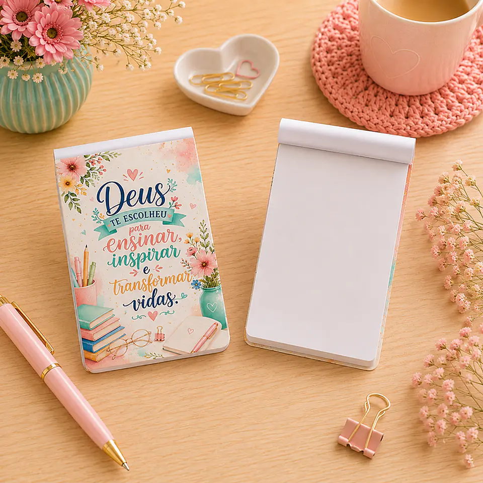 Pack encadernação - Dia dos professores - Rosa 4