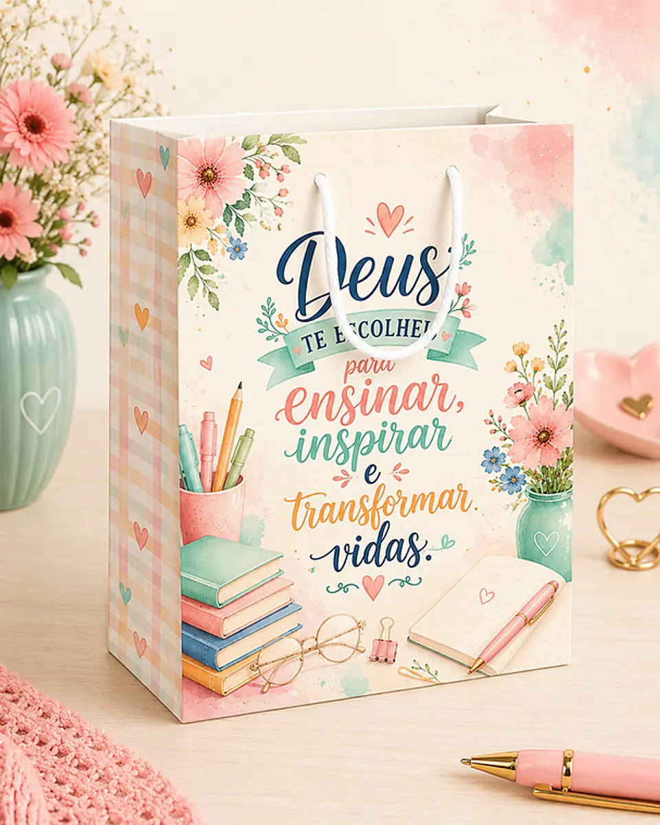 Pack encadernação - Dia dos professores - Rosa 1