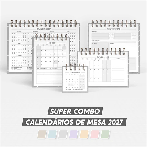 SUPER COMBO de Calendário de Mesa 2027