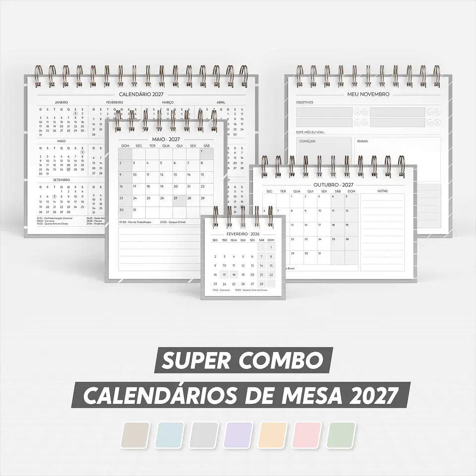 SUPER COMBO de Calendário de Mesa 2027 1