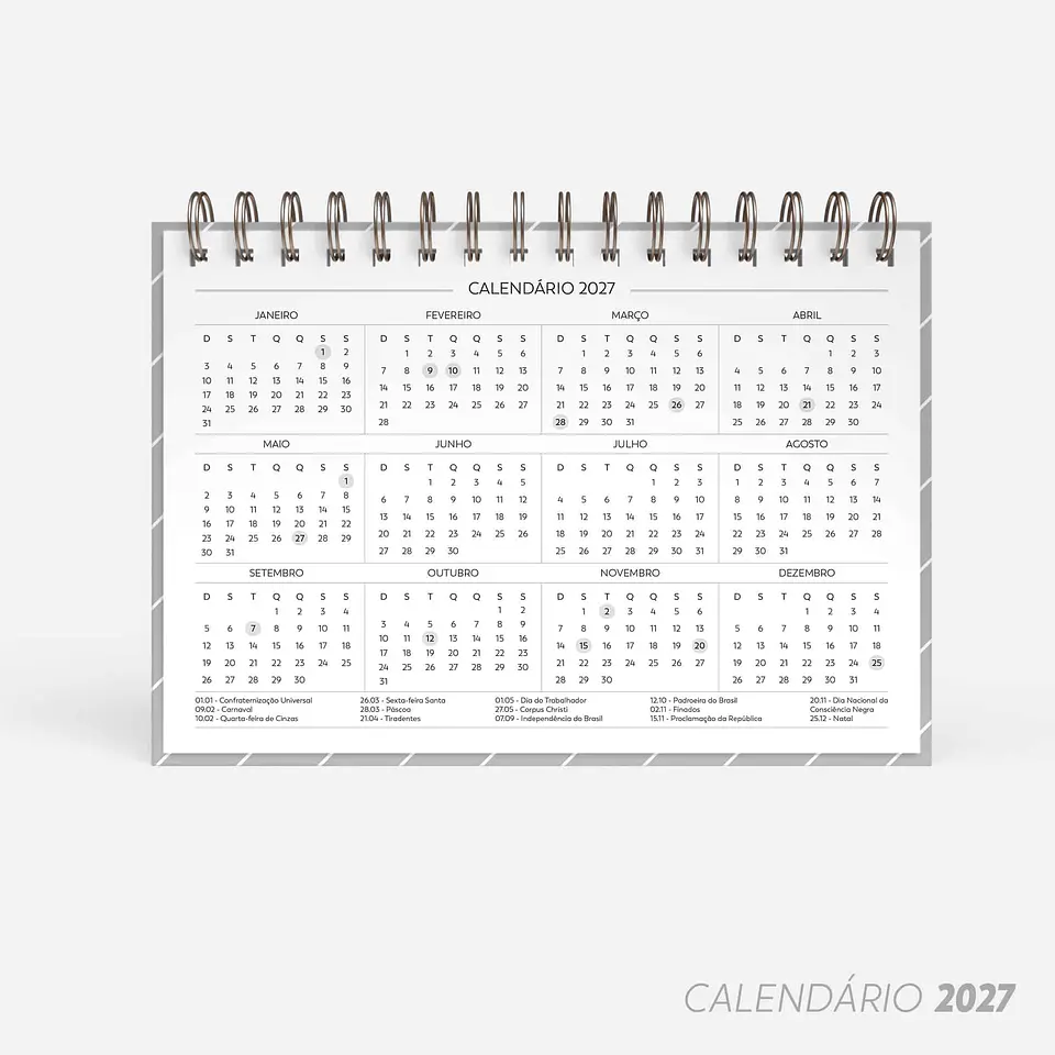 SUPER COMBO de Calendário de Mesa 2027 9