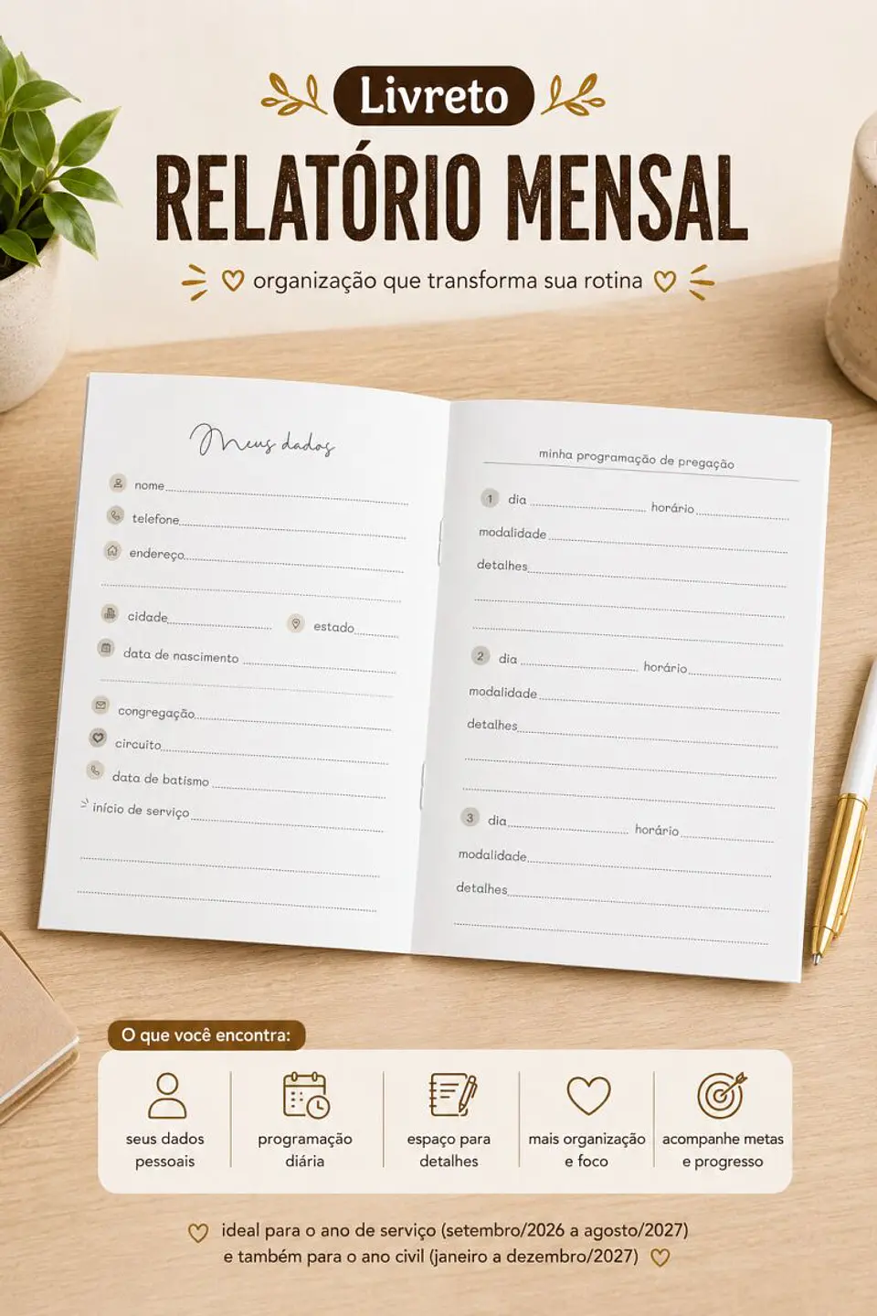 Combo Relatório Mensal — Pioneiros Regulares 4