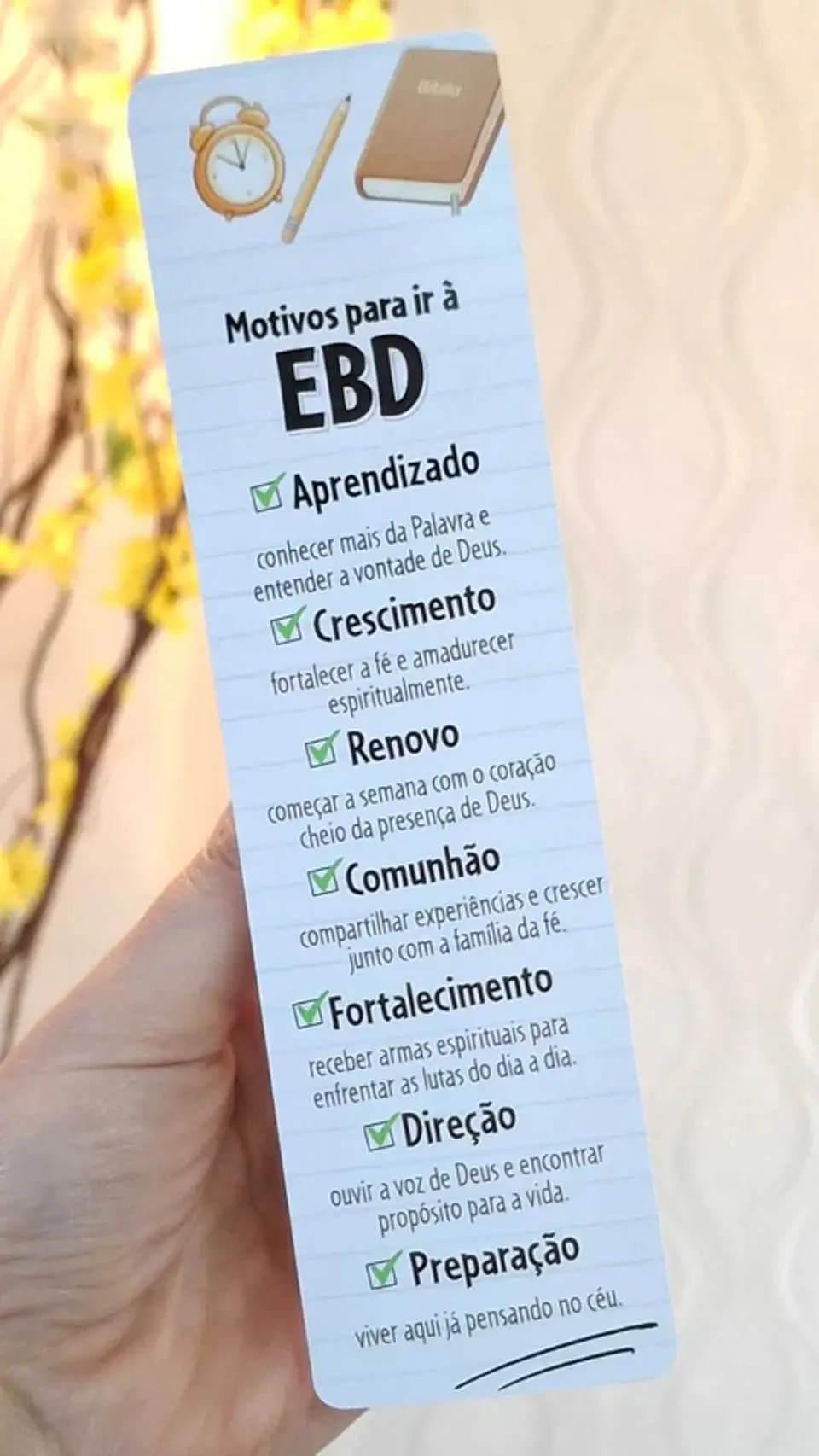 Marca-páginas | Motivos para ir à EBD 2