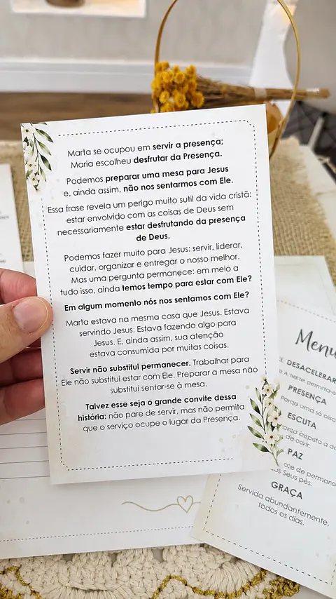 Kit mesa posta | Marta abriu a casa Maria abriu o coração e você