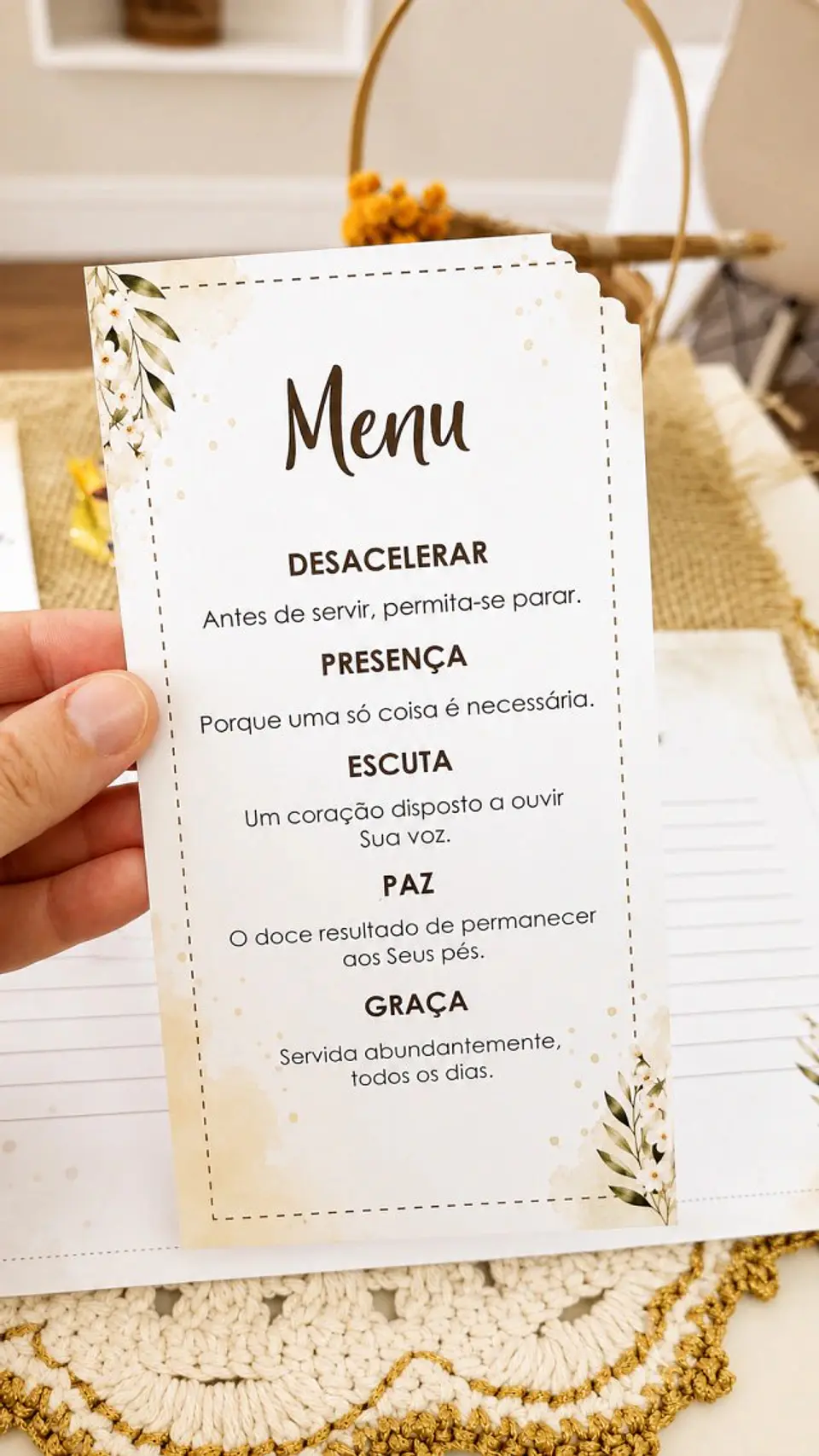 Kit mesa posta | Marta abriu a casa Maria abriu o coração e você 5