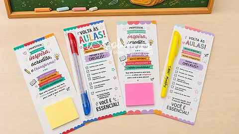 Card caneta e sachê café – Volta às Aulas 2ª semestre e Dia dos Professores
