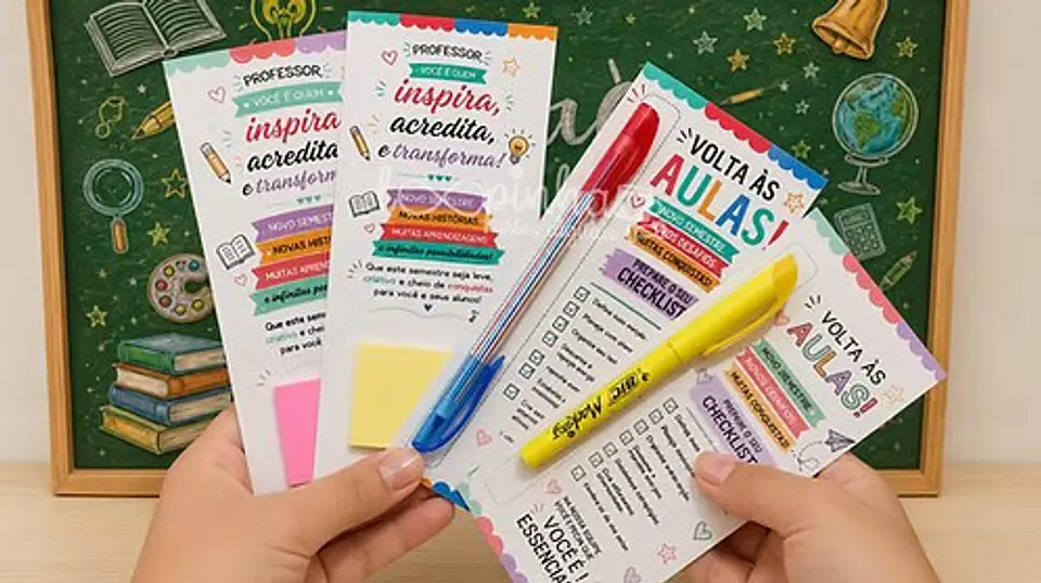 Card caneta e sachê café – Volta às Aulas 2ª semestre e Dia dos Professores 1