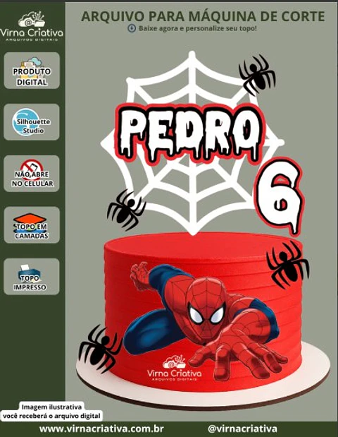 Arquivo de Corte Topo de Bolo HOMEM ARANHA