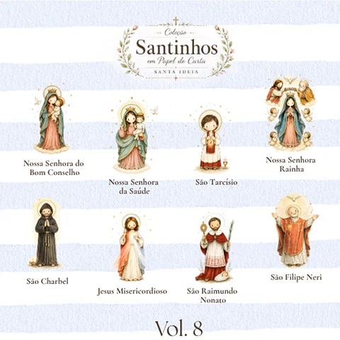Kit Santos em Papel de Carta (Vol.8) — Jesus Misericordioso e Devoções Marianas III