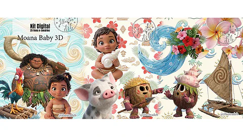 Kit Digital Moana Baby 3D