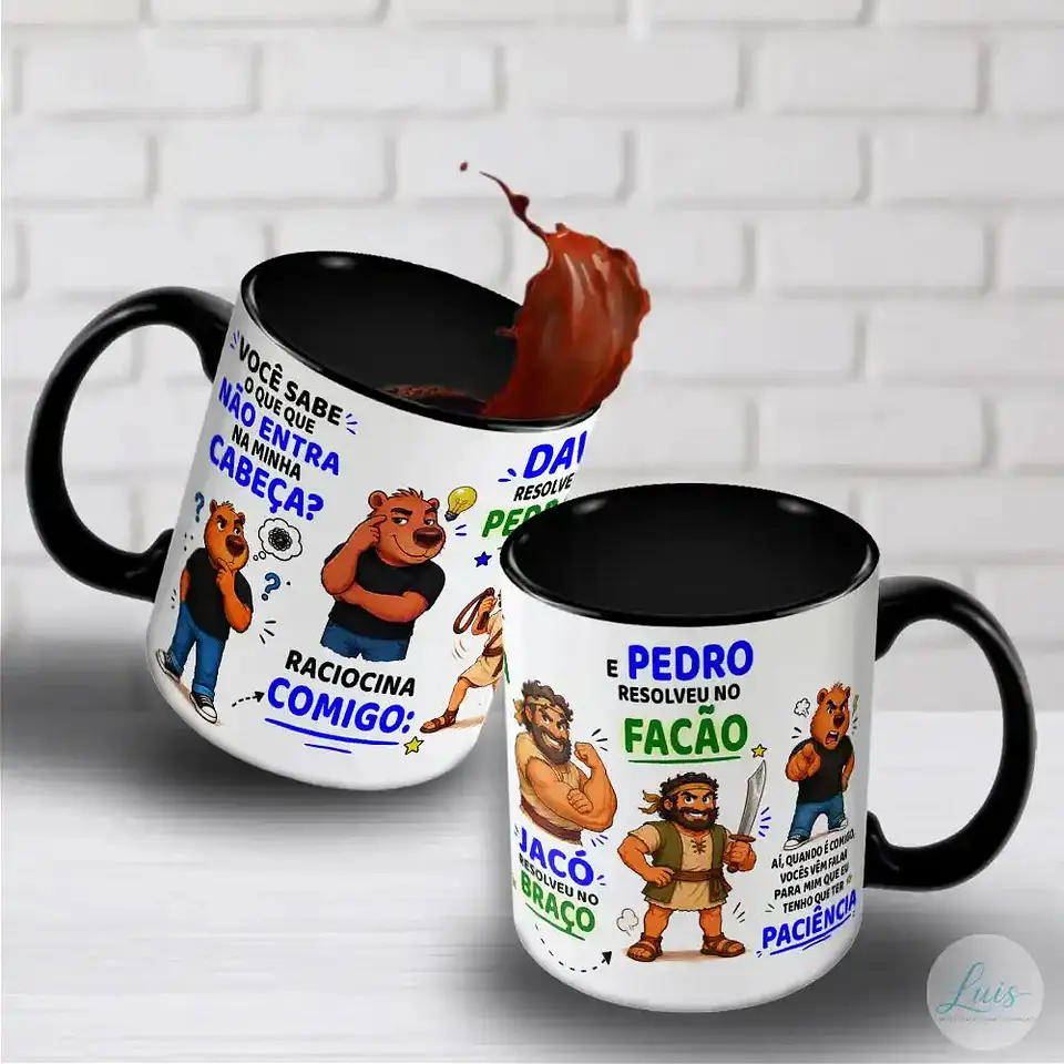 Arte Para Caneca Capivara Davi Jacó Pedro Paciência – Arquivo Digital Sublimação 3