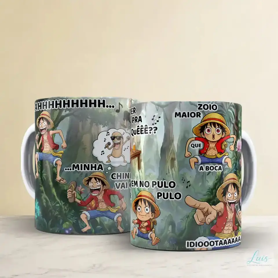 Arte Para Caneca One Piece Luffy Skypea – Arquivo Digital Sublimação 2