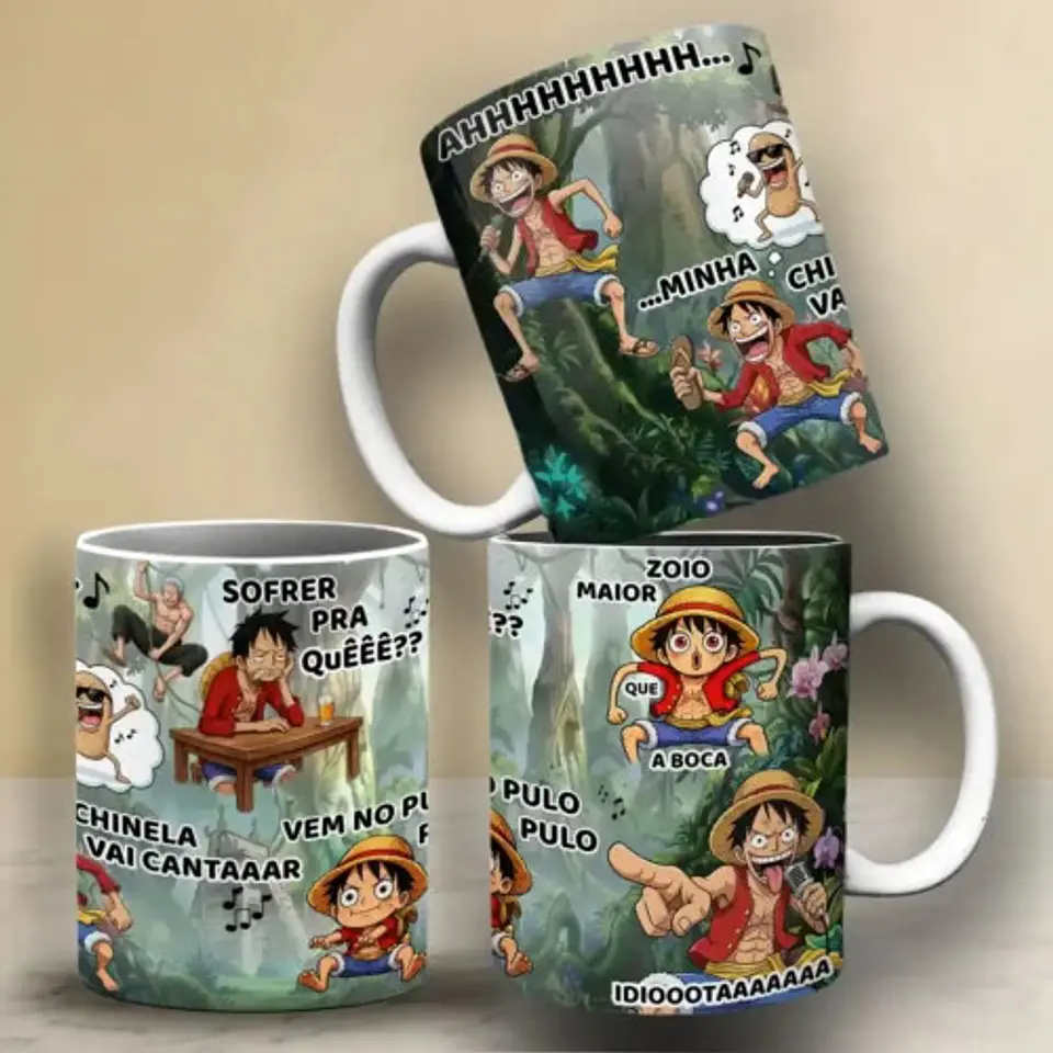 Arte Para Caneca One Piece Luffy Skypea – Arquivo Digital Sublimação 1