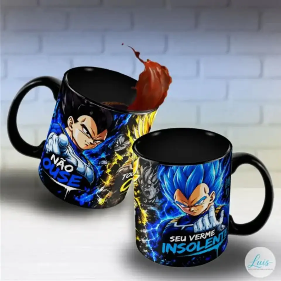 Arte para Caneca Dragon Ball Z Vegeta Não Ouse Tocar no Meu Café – Arquivo Digital Sublimação 2