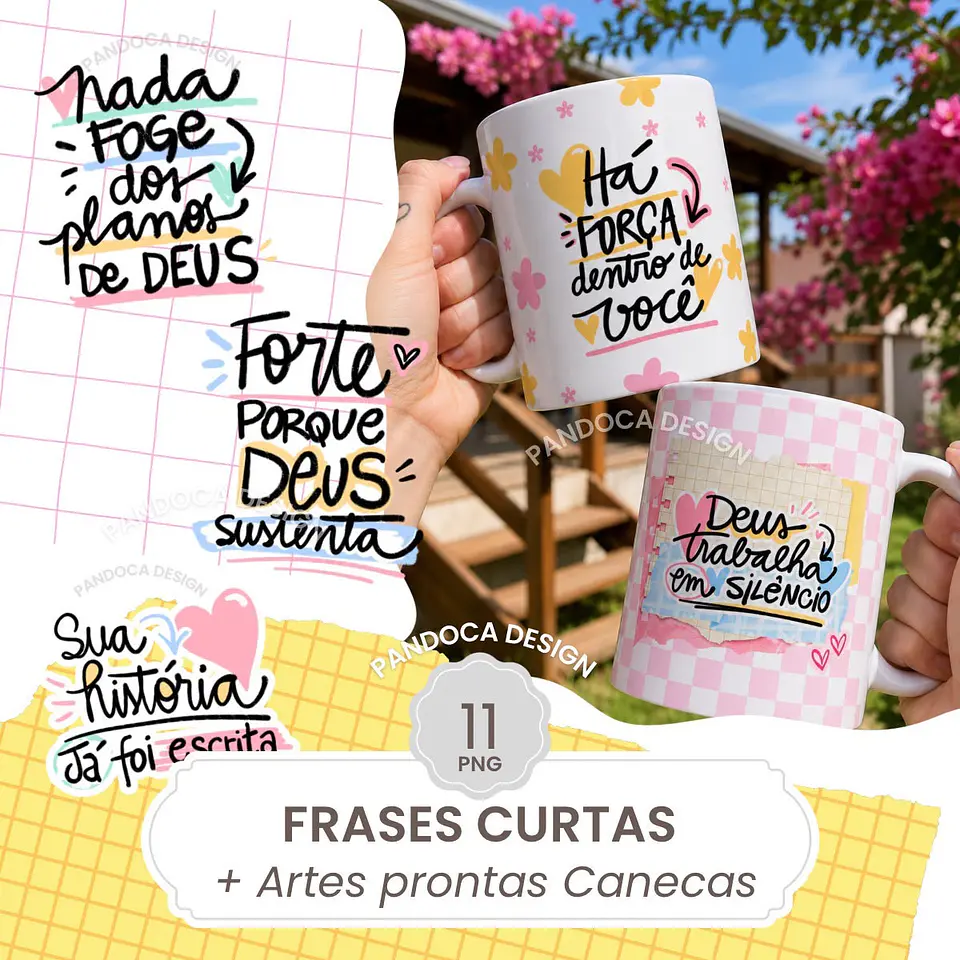 Frases Básicas Curtas + Arte Canecas 1
