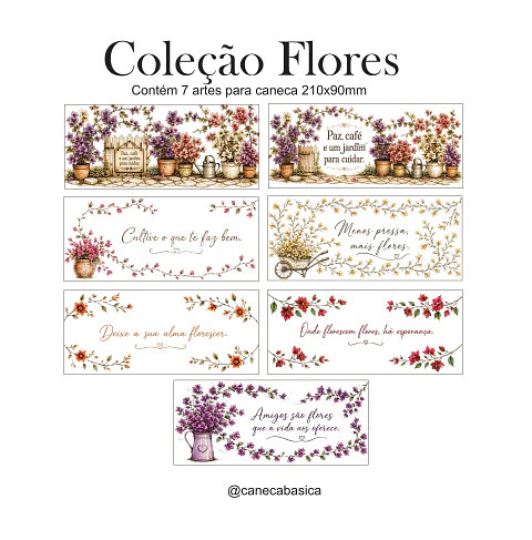 Arte Digital Sublimação Coleção Flores
