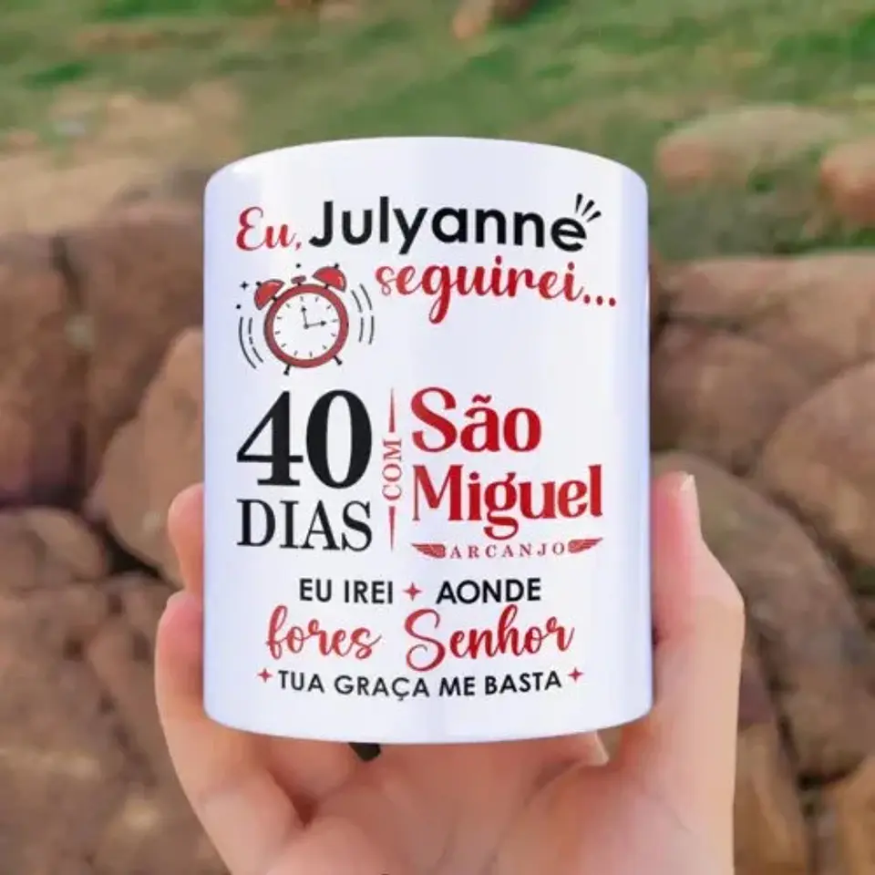 Arte Para Caneca Frei Gilson 40 Dias Com São Miguel Arcanjo – Arquivo Digital Sublimação 2