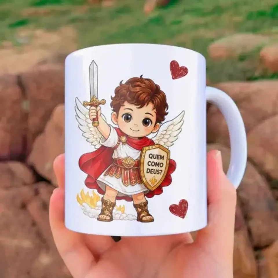 Arte Para Caneca Frei Gilson 40 Dias Com São Miguel Arcanjo – Arquivo Digital Sublimação 3