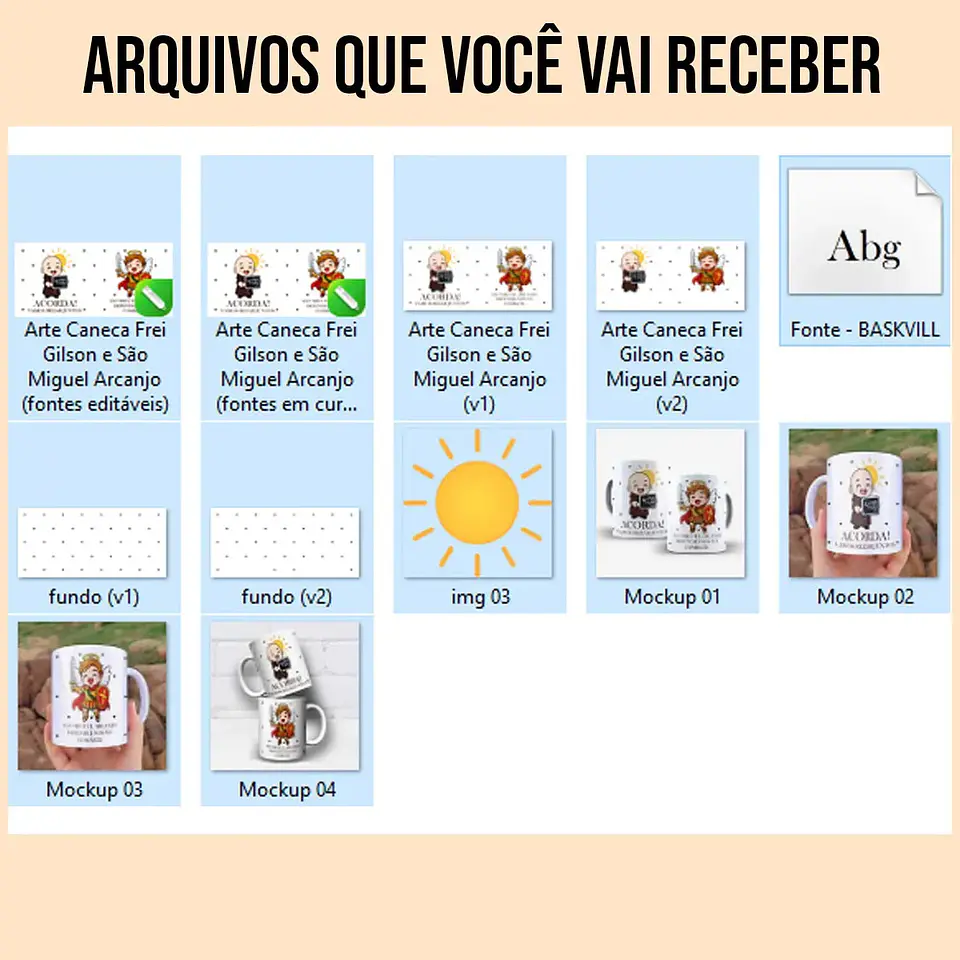 Arte Para Caneca Frei Gilson e São Miguel Arcanjo – Arquivo Digital Sublimação 3