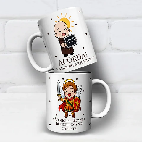 Arte Para Caneca Frei Gilson e São Miguel Arcanjo – Arquivo Digital Sublimação