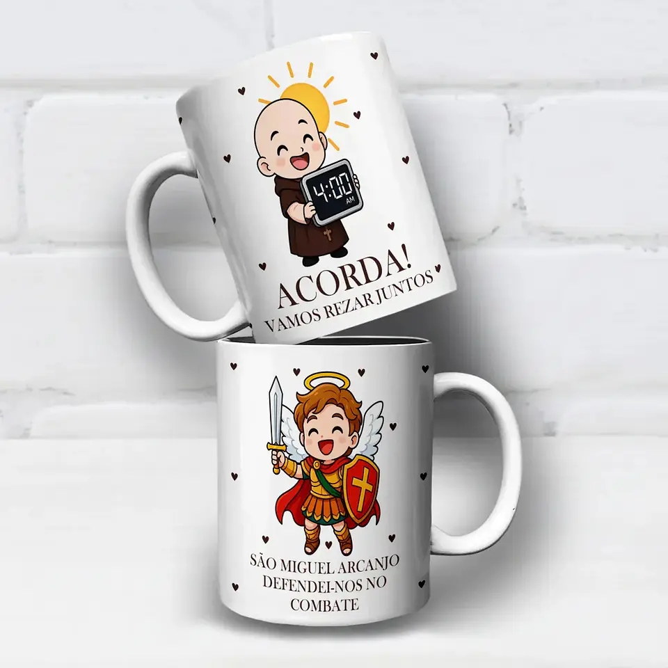 Arte Para Caneca Frei Gilson e São Miguel Arcanjo – Arquivo Digital Sublimação 2