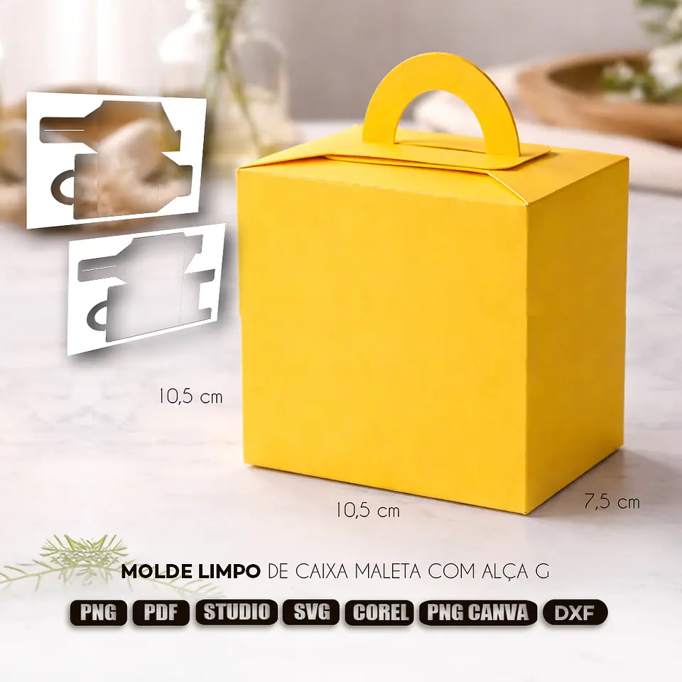 Molde Limpo de Caixa Maleta com alça (Lancheirinha G) 1