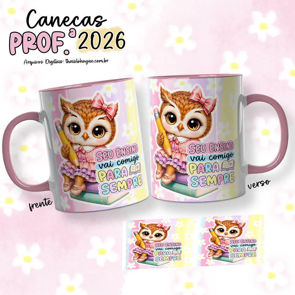 Arte Canecas Corujinhas Professoras 2026 1