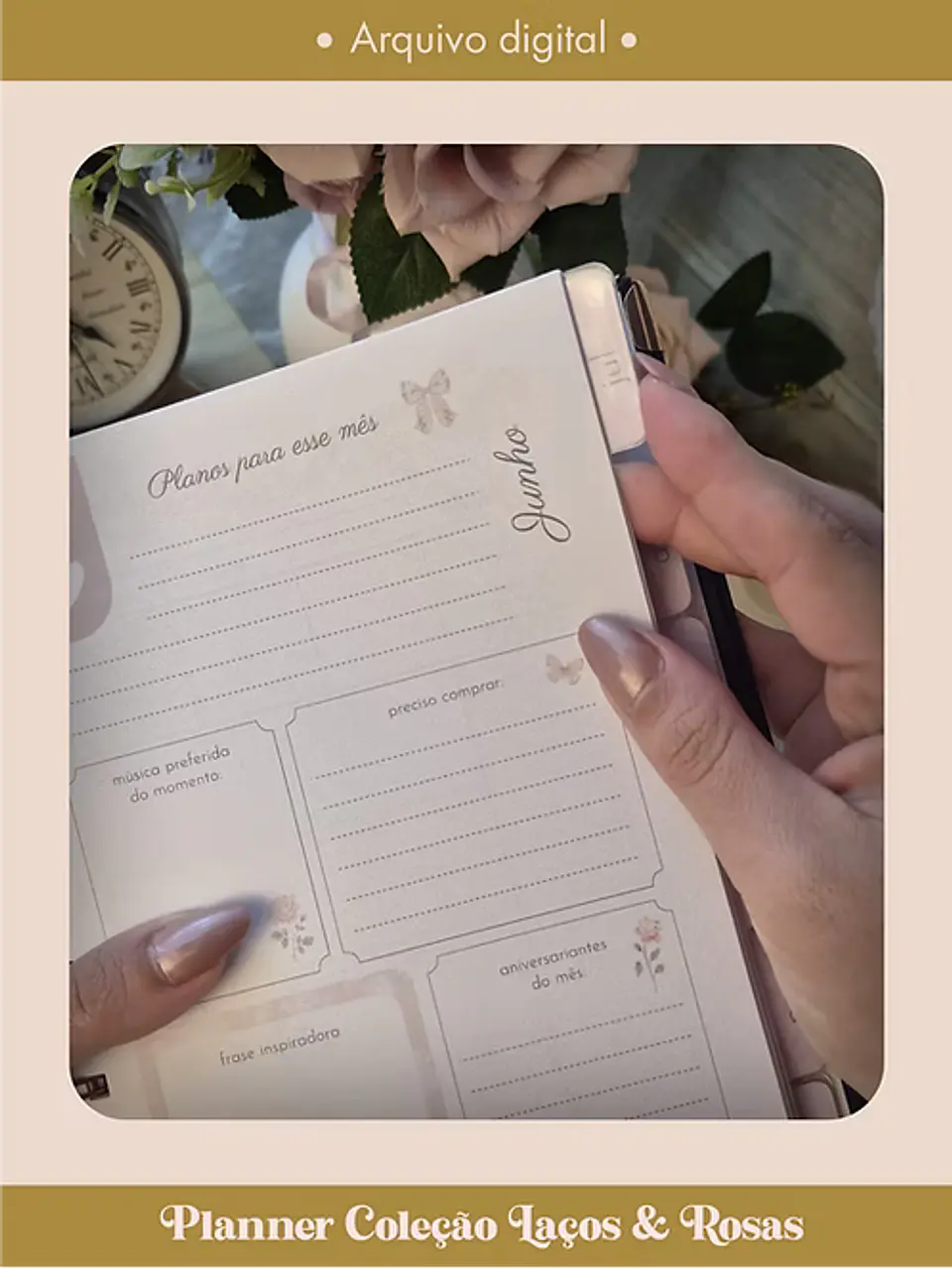 Planner Coleção Laços & Rosas Costura 8