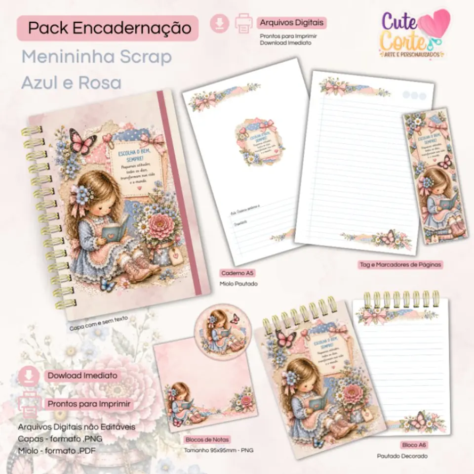 Arquivo Caderno Scrap Rosa e Azul 1