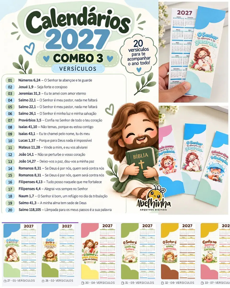 COMBO CALENDÁRIOS 2027 — COMBO 3 | VERSÍCULOS 1