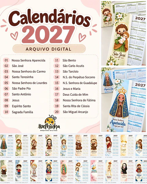 COMBO CALENDÁRIOS 2027- Católicos