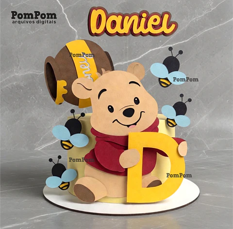 Arquivo de Corte Topo de Bolo Ursinho Pooh