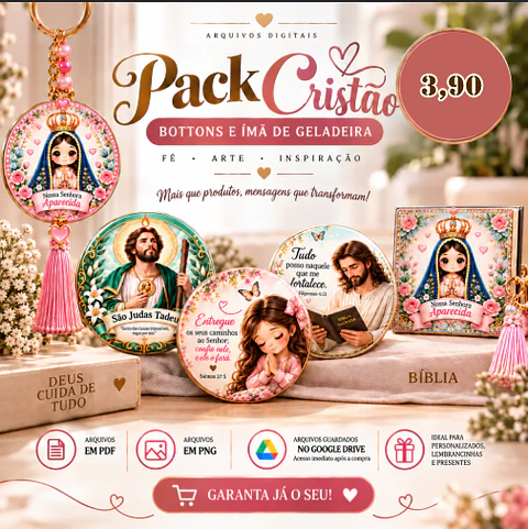 Pack arquivo Bottons Cristão