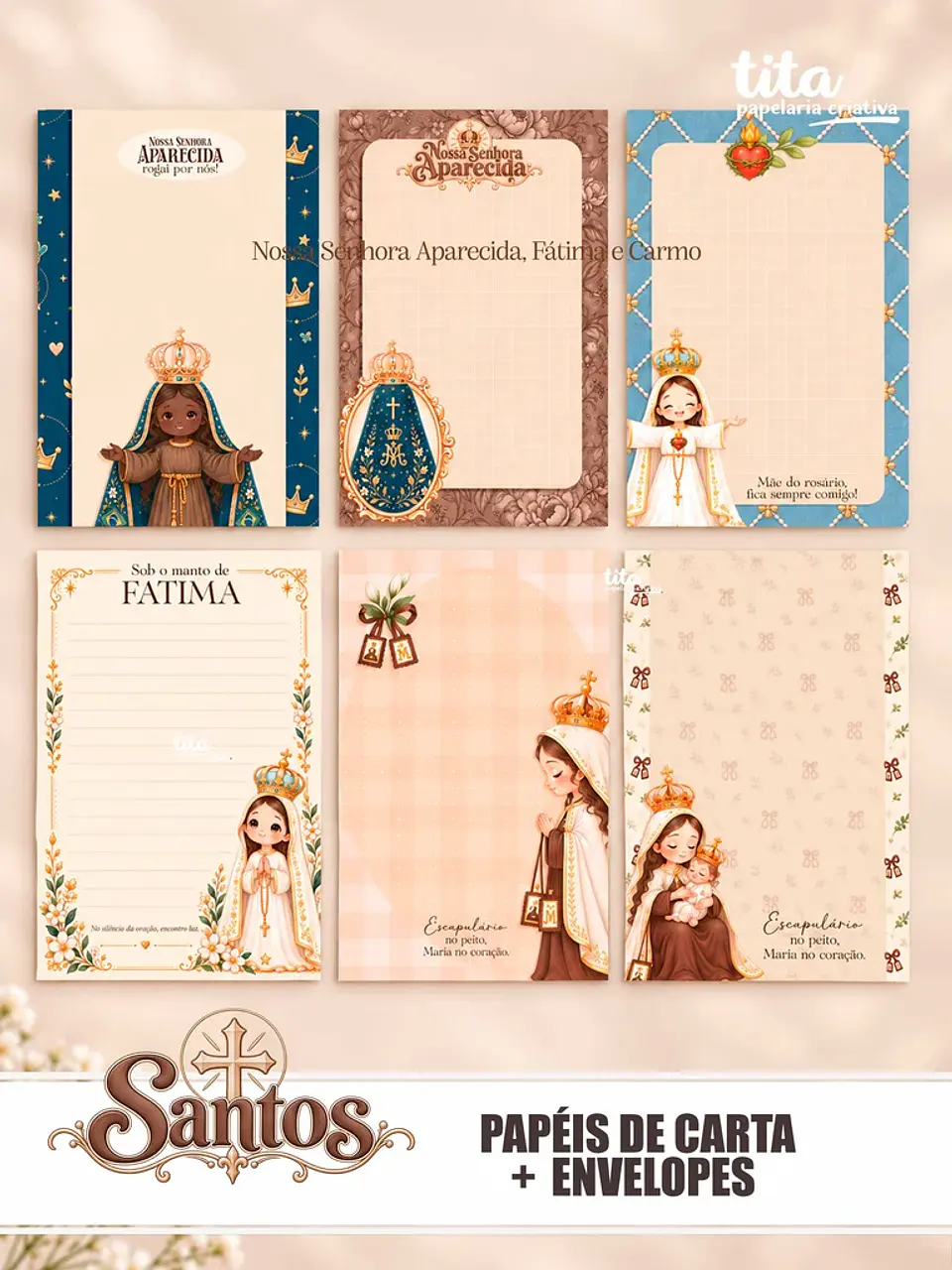 Santos – Papéis de Carta + Envelopes (Tita) 1