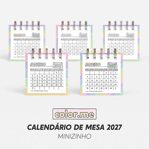 Calendário de Mesa 2027 Color.me – Minizinho