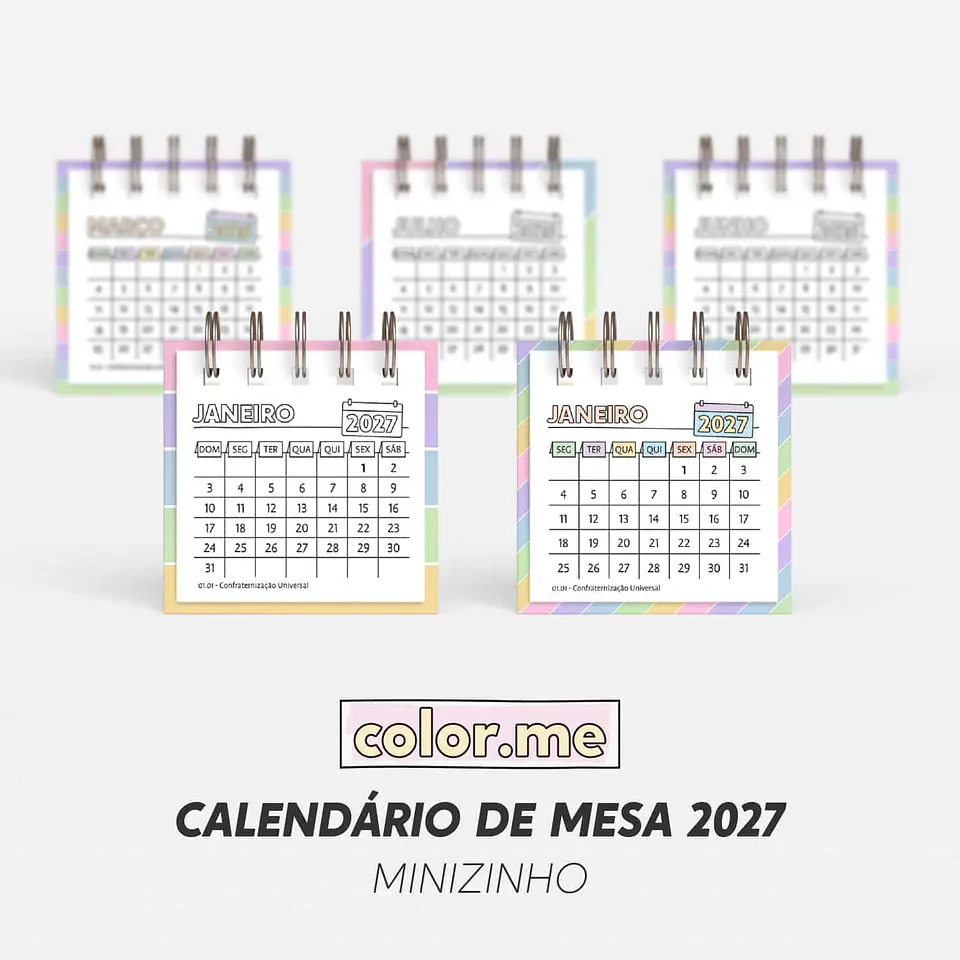 Calendário de Mesa 2027 Color.me – Minizinho 1