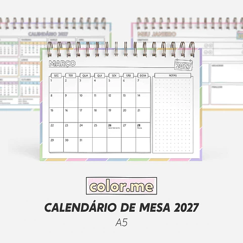 Calendário de Mesa 2027 Color.me – A5
