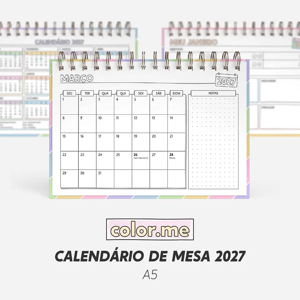 Calendário de Mesa 2027 Color.me – A5 1