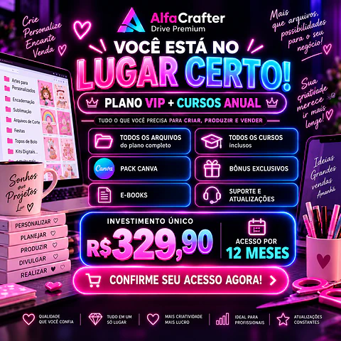 Acesso Drive Completo AlfaCrafter + Cursos VIP — Anual