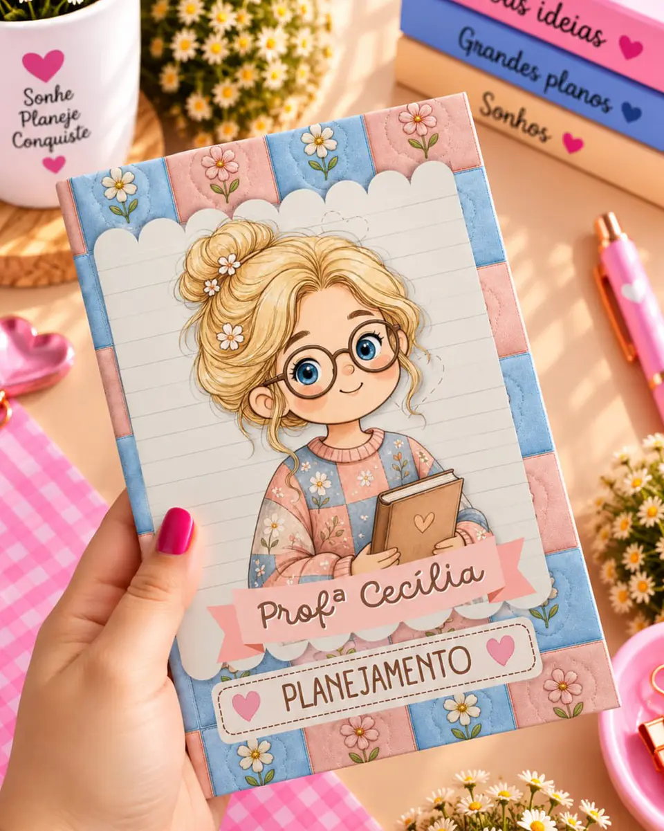 Capa e folhas caderno A5 estilo brochura Menininhas – Dia dos Professores 2026 9